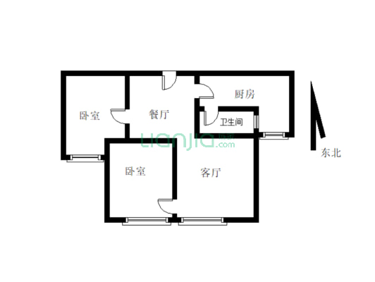 上江北书香府第，精装两室两厅急售-户型图