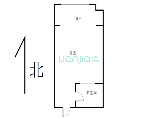 天明城财富广场，一室小公寓精装修-户型图