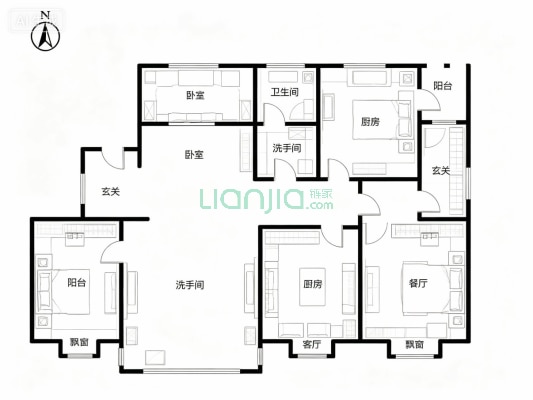 中船涿州府 4室2厅 139.59平米-户型图