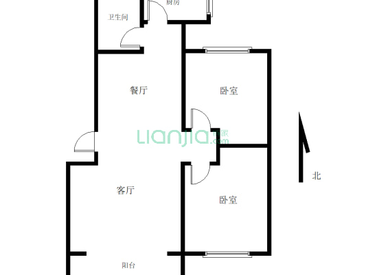 豫基城  4楼  两室两厅  有证  可分期-户型图