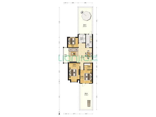 滨海花园广场 3室1厅1卫 131平方