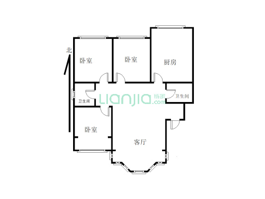 平安西区 四室俩厅一厨俩卫 精装修 南北通透-户型图