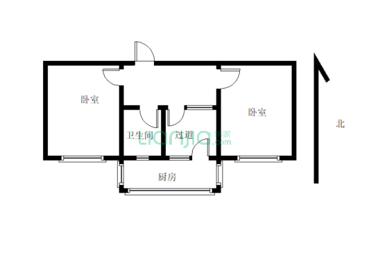 长青小区 24.7万三阳格局       步梯          两室-户型图