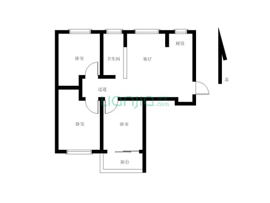 三室两厅 毛坯房随意装修   楼层好 无遮挡-户型图