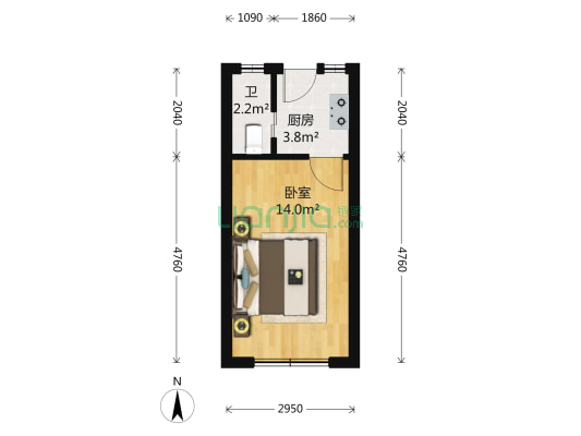 柳营路319弄 1室0厅1卫 28平方