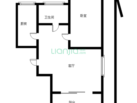 正规一室一厅 步梯顶楼 低总价 可按揭 近商场-户型图