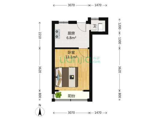 广中五村 1室0厅1卫 29平方