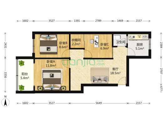 金琴路南二巷2号 3室1厅1卫 55平方