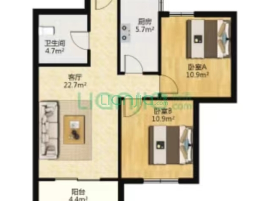 格局好，楼层好，视野宽阔，采光充足，配套设施齐全-户型图