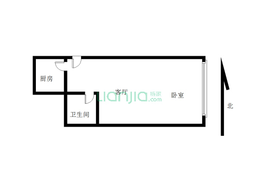 金百合小区 房间贺亮 独立厨房 独立卫生间-户型图
