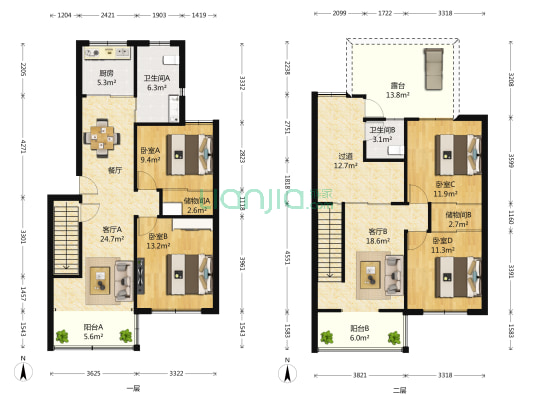 祁连欣苑 4室2厅2卫 147平方