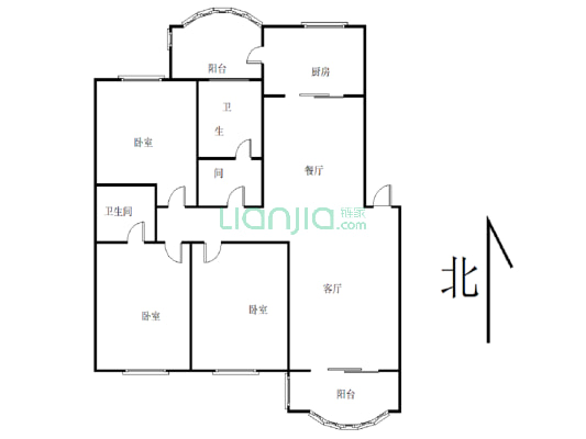 峰基莊園 3室2厅 147平米-户型图