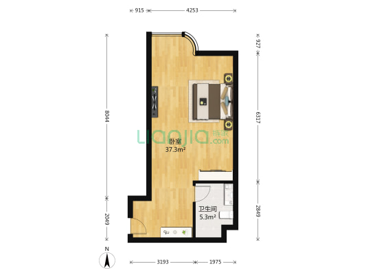 海格国际 1室0厅1卫 64平方
