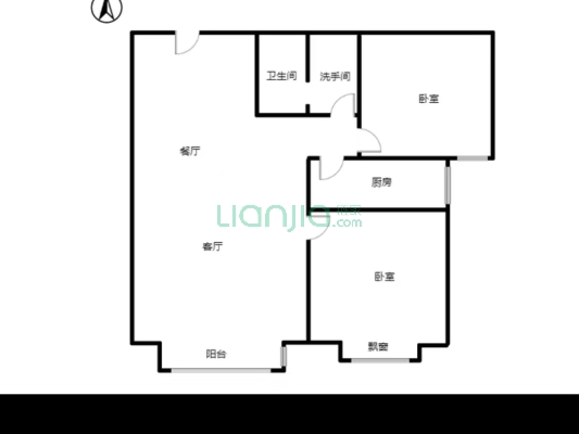 冠云路南侧  精装两居室  户型方正   楼层视野好-户型图