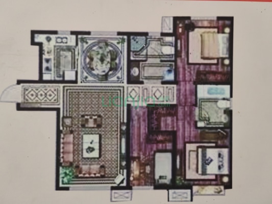 三利中和城B区三居室   好楼层 全天采光无遮挡-户型图