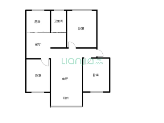新安小区 3室2厅 南-户型图