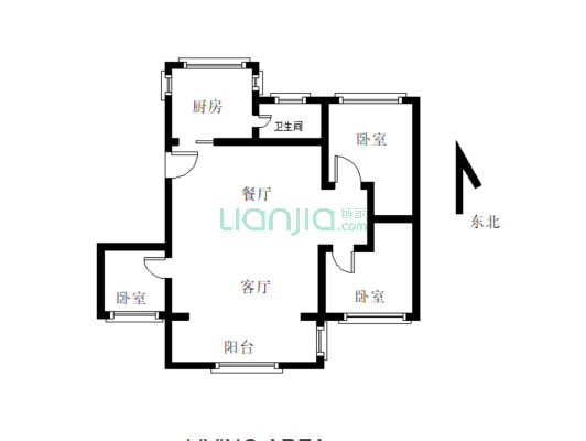 上江北 和苑小区 精装修三室 面积89平 看房方便-户型图