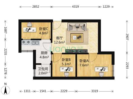 锦江映象 3室1厅1卫 50平方