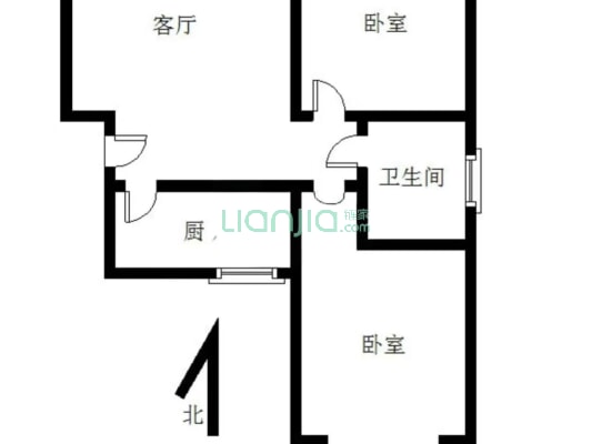 水岸花城 2室1厅 南 北-户型图