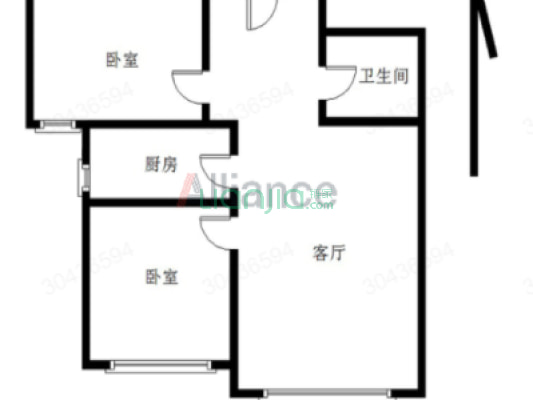 八号楼 高楼层 满二 精装修 02户 安静位置 安防好-户型图