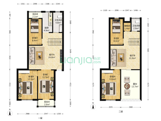 东兴二区 5室2厅2卫 153平方