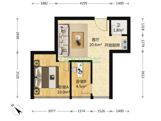 迷你新居福田 2室2厅 250万