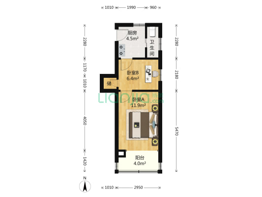 芷江西路270弄 2室0厅1卫 42平方