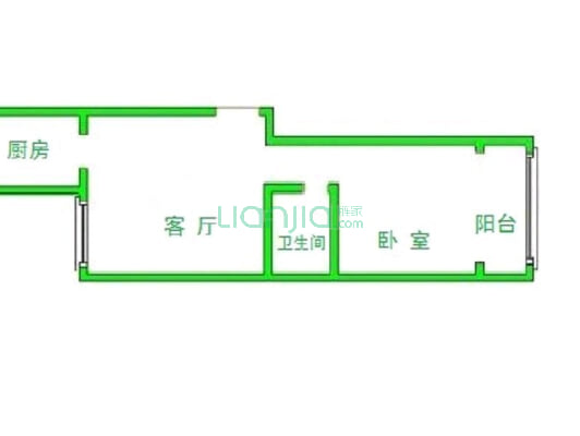 秀兰城市花园 1室1厅 东 西-户型图