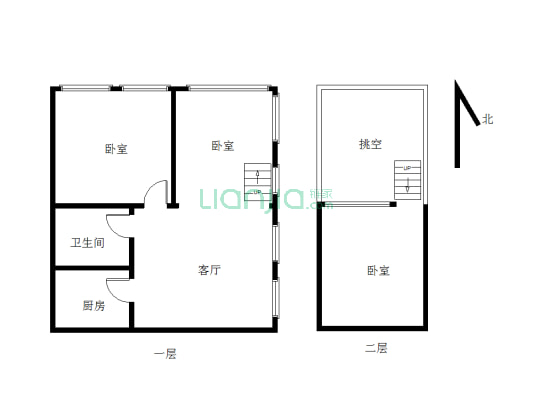 万悦城  精装修 两室 可居住-户型图