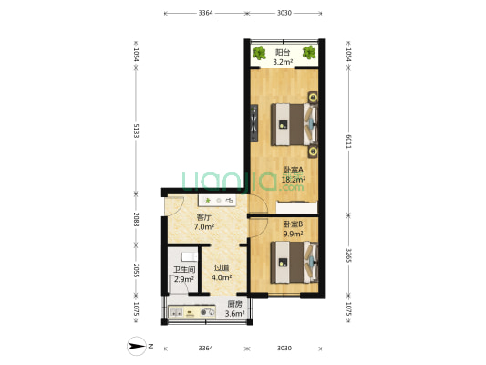 冻青树88号 2室1厅1卫 60平方