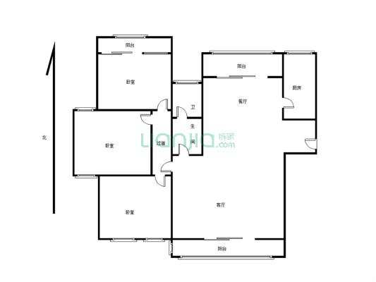 建业桂圆，洋房大三室，低楼层，地段好-户型图