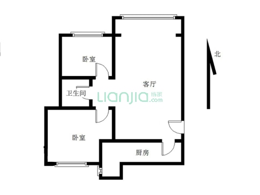 鹏渤御苑，南北通透两居室，随时看房，诚心出售-户型图