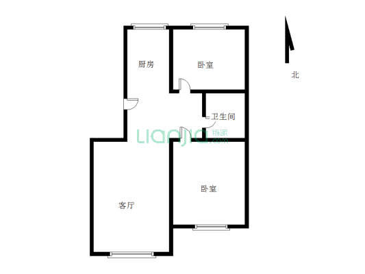 松山区，繁华地段，11层电梯洋房，眀室明厅，两室-户型图