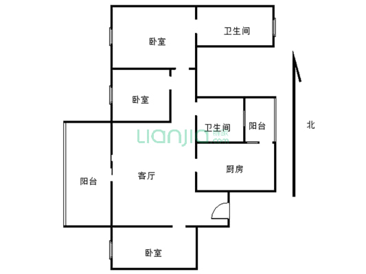 蓝光公园学府 3室2厅 122.01平米-户型图