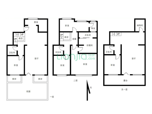 鸿坤理想湾南区 5室2厅 南 北-户型图