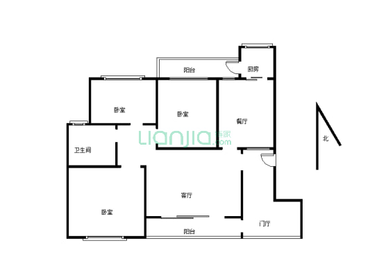 择邻小区3室2厅，毛呸房有证可过户可按揭-户型图