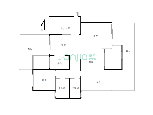 都铎臻城带双平台4房，户型方正，可按揭-户型图
