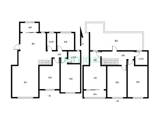 五一公社精装修复式楼电梯洋房顶层-户型图