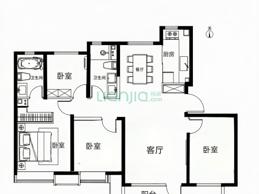 新小区 高新区 南北通透  电梯洋房  采光好-户型图