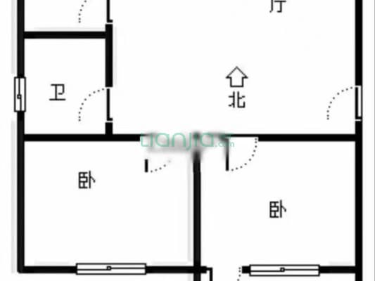 中国石油报社家属院 2室1厅 南 北-户型图