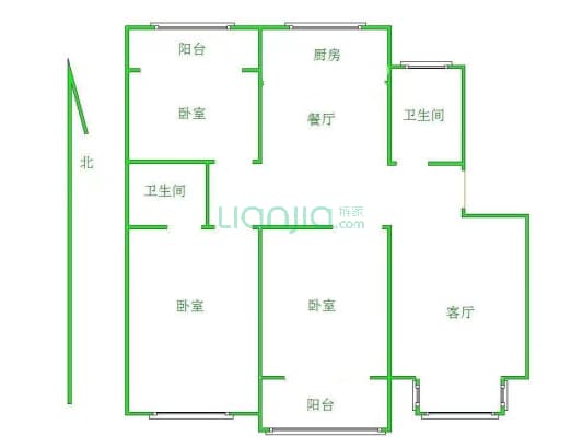 新东方·凤凰城 3室2厅 南 北-户型图