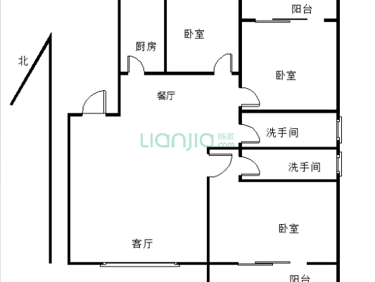 大三室，低楼层，精装修大三室，有证可按揭看房方便-户型图