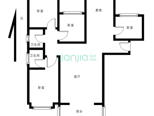 联合七号院 洋房中间楼层 带电梯-户型图