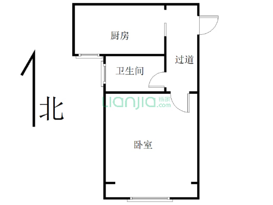 天明城名门世家一房一楼单身公寓精装修未入住带储藏室-户型图