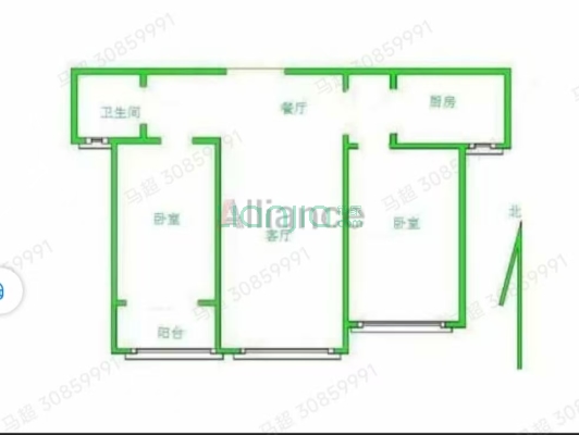 房子是三阳开泰户型  采光充足  装修保持的很干净-户型图