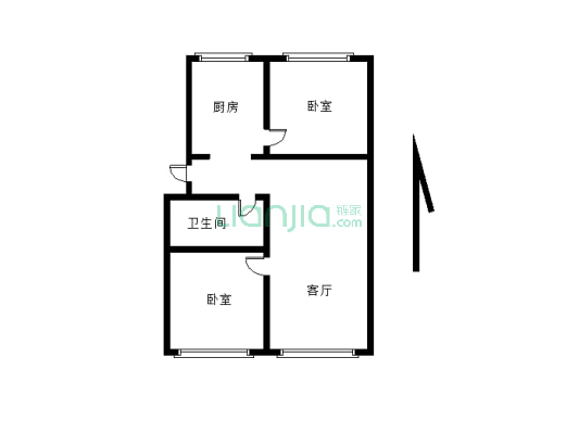 出售森源保利城1楼90.26平2居室售价52万-户型图