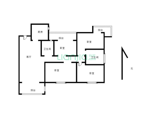 华新开发区棕榈园四房 户型方正 证满二-户型图