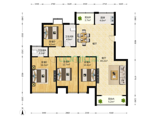 嘉和丽园 4室1厅2卫 0平方