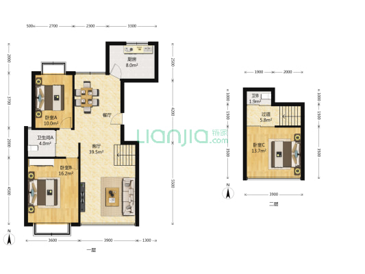 富浩河滨花园 3室2厅2卫 101平方
