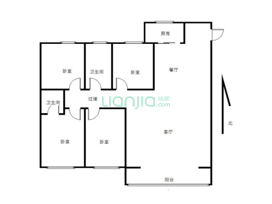 建业壹号城邦，四室两厅两卫，精装修，-户型图